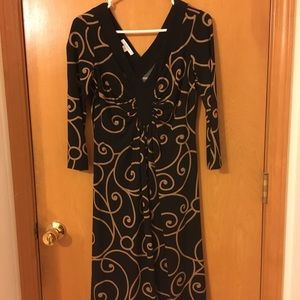 Black and Tan V-neck dress